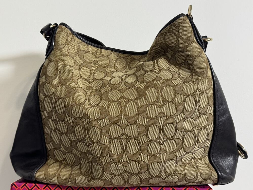 Y2K COACH Women's Signature Edie 31 Shoulder Bag In Brown Leather